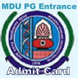MDU Rohtak PG Entrance Admit Card 2024