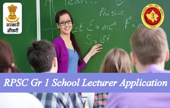 RPSC Gr 1 School Lecturer Application 2024