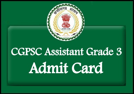 CG Vyapam Assistant Grade 3 Admit Card 2018