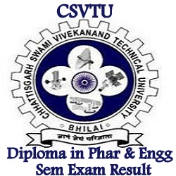 CSVTU Diploma in Phar & Engg sem result