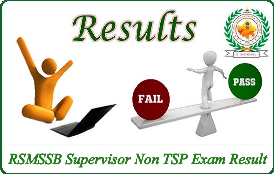 RSMSSB Supervisor Exam Result 2019