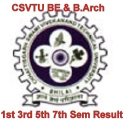 CSVTU B.Arch BE Odd Sem Result