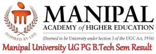 Manipal University UG PG Sem Result