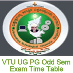VTU UG PG Odd Sem Exam Time Table 2018