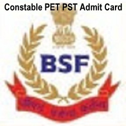 BSF PET PST Constable Admit Card