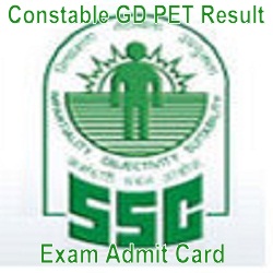SSC Constable GD PET Result Written Admit Card