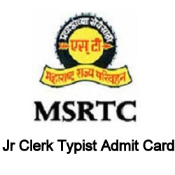 MSRTC Jr Clerk Typist Admit Card 2019