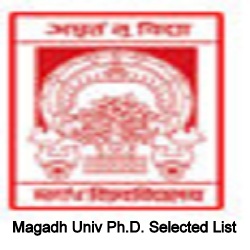 Magadh Univ Ph.D. Selected List 2018