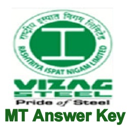 Vizag Steel Plant MTanswer key