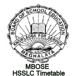 MBOSE HSSLC Science Exam Routine 2023
