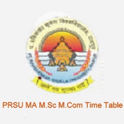 PRSU MA M.Sc M.Com Time Table 2022