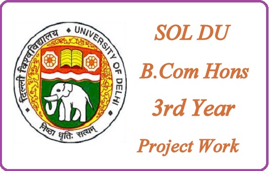 SOL DU B.Com Hons 3rd Year Project Work