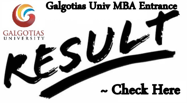 Galgotias University MBA Entrance Result 2024