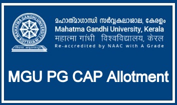 MGU Kerala PG CAP Allotment 2022