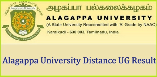Alagappa University Distance UG Result 2024
