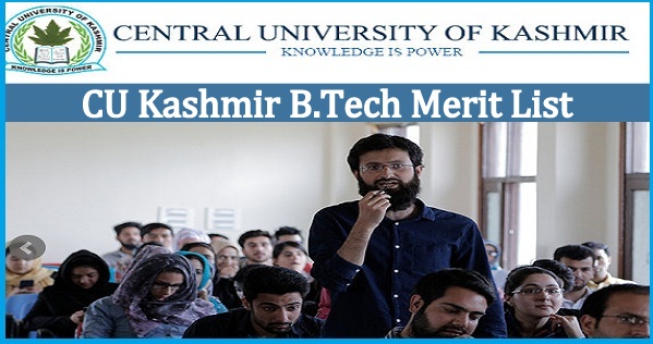 CU Kashmir B.Tech Merit List 2024