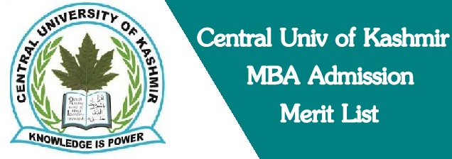 CU Kashmir MBA Merit List 2024