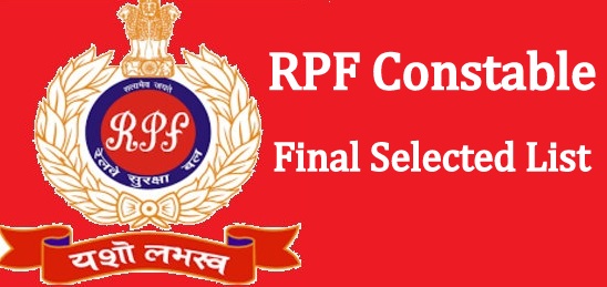 RPF Constable Final Selected List