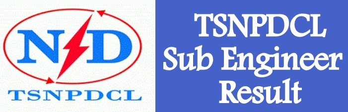 TSNPDCL Sub Engineer Result 2024