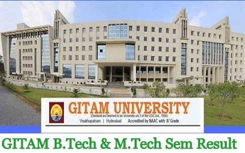 GITAM B.Tech & M.Tech Result 2023