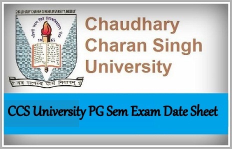 CCS University PG Exam Date Sheet 2021