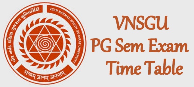 VNSGU PG Time Table 2024