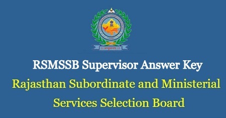 RSMSSB Supervisor Women Answer Key 2019