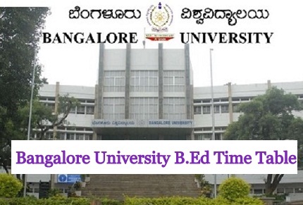 Bangalore University B.Ed Time Table 2024