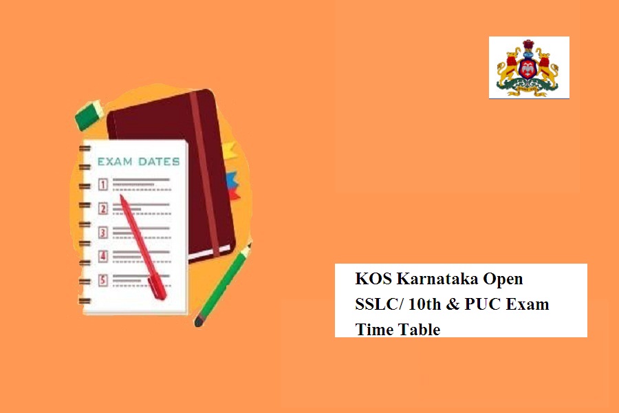 KOS Karnataka Open Exam Time Table 2024