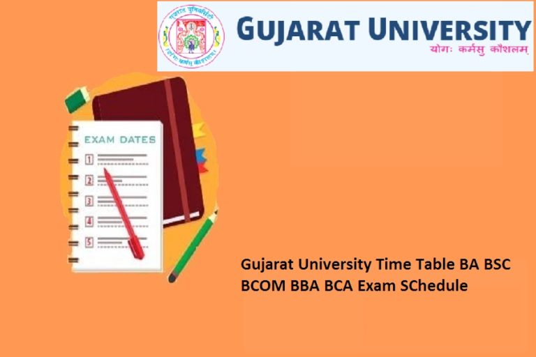 Gujarat University Exam Time Table 2024 Pdf Download