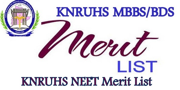 KNRUHS NEET Merit List 2023