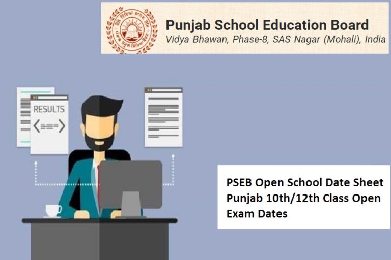 PSEB Open School Date Sheet 2024 Punjab 10th/12th Class Open Exam Dates