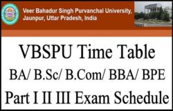 VBSPU Time Table 2024 BA BSC BCOM BBA BPE 2nd 4th 6th Semester Exam ...