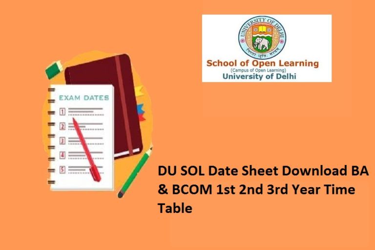 DU SOL Date Sheet 2024 BA Prog Pass 1st 2nd 3rd Year Time Table