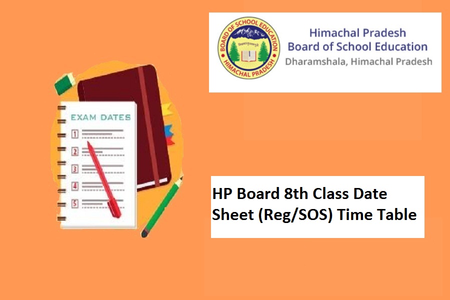 HP Board 8th Class Date Sheet 2022