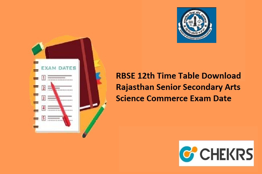 RBSE 12th Time Table 2023