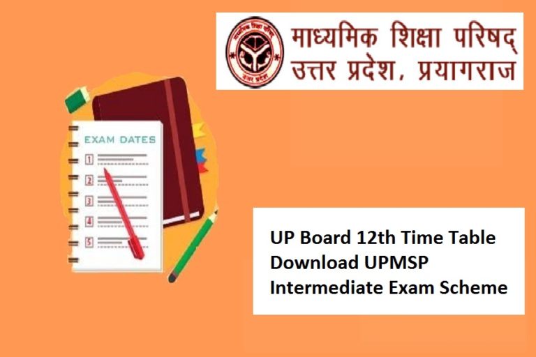 UP Board 12th Time Table 2025 UPMSP Intermediate Exam Scheme Download