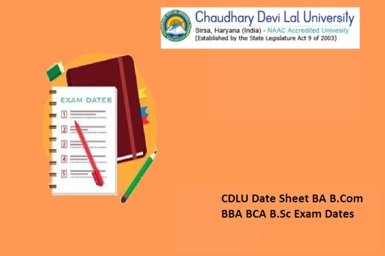 CDLU Date Sheet 2024 ~BA B.Com BBA BCA B.Sc 2nd 4th 6th Semester Exam Dates