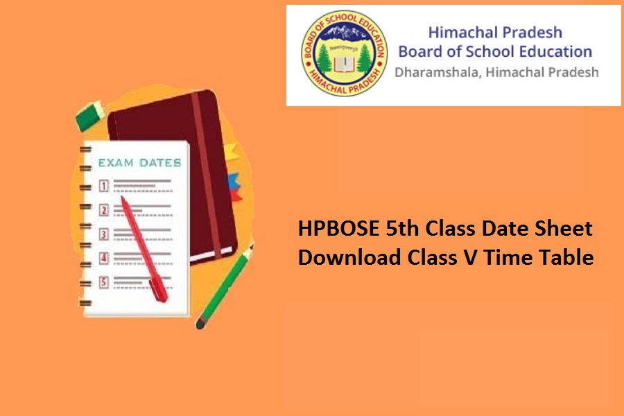 hpbose 5th class date sheet 2025