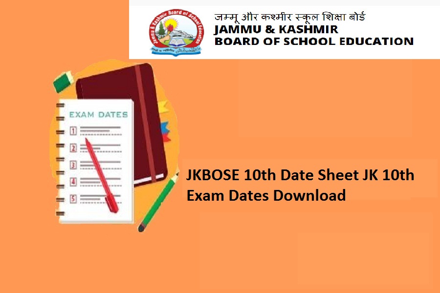 jkbose 10th class date sheet 2024
