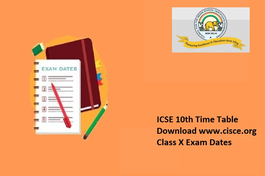ICSE 10th Time Table 2023