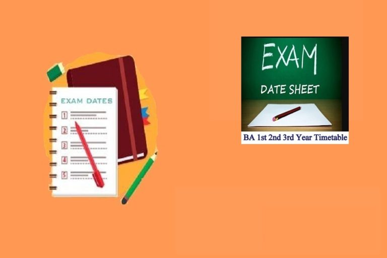 BA 1st 2nd 3rd Year Time table 2025University UG/Degree Arts Part 1 2 3 Datesheet Download