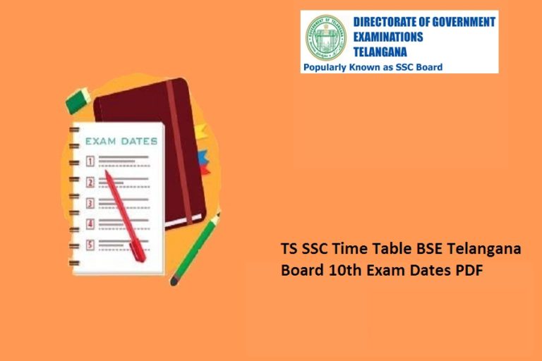 TS SSC Time Table 2025 BSE Telangana Board 10th Exam Dates PDF