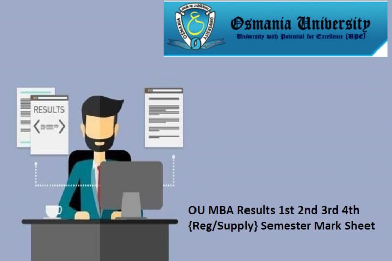 OU MBA Results 2024 (Out) 1st 2nd 3rd 4th {Reg/Supply} Semester Mark Sheet