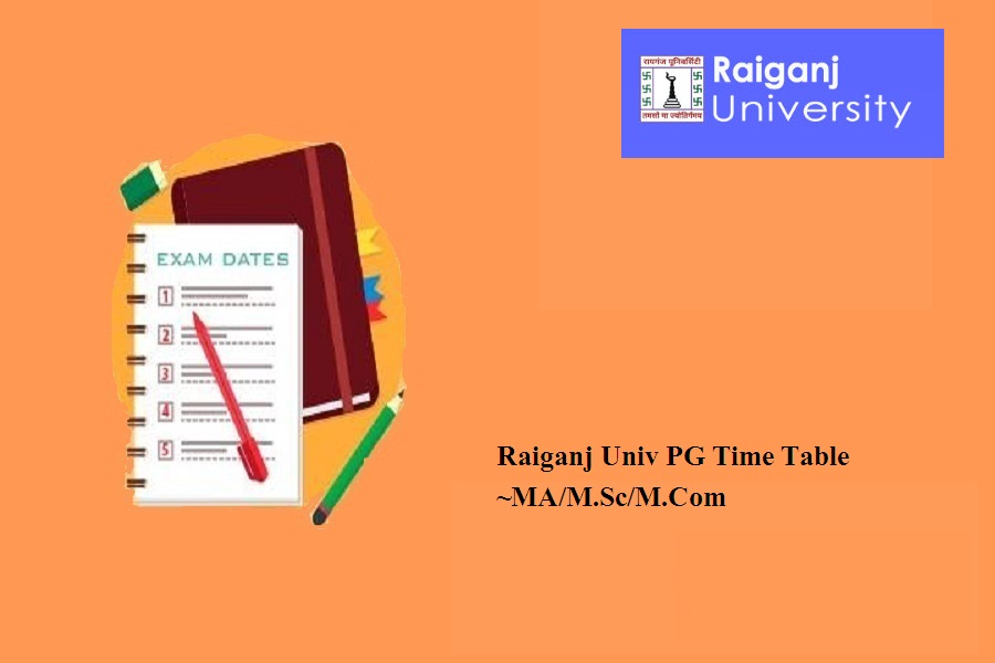 Raiganj University PG Time Table 2024