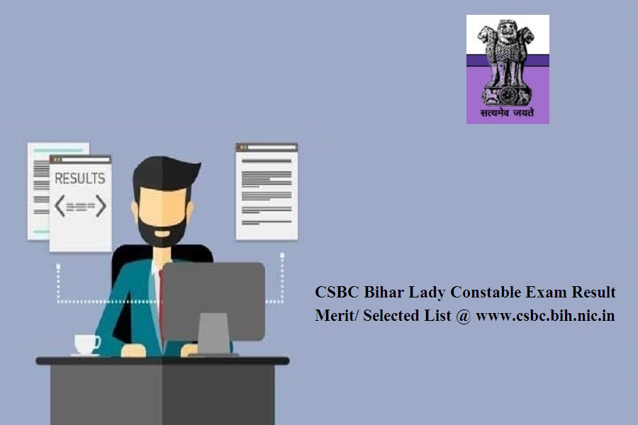 CSBC Bihar Lady Constable Exam Result 2024