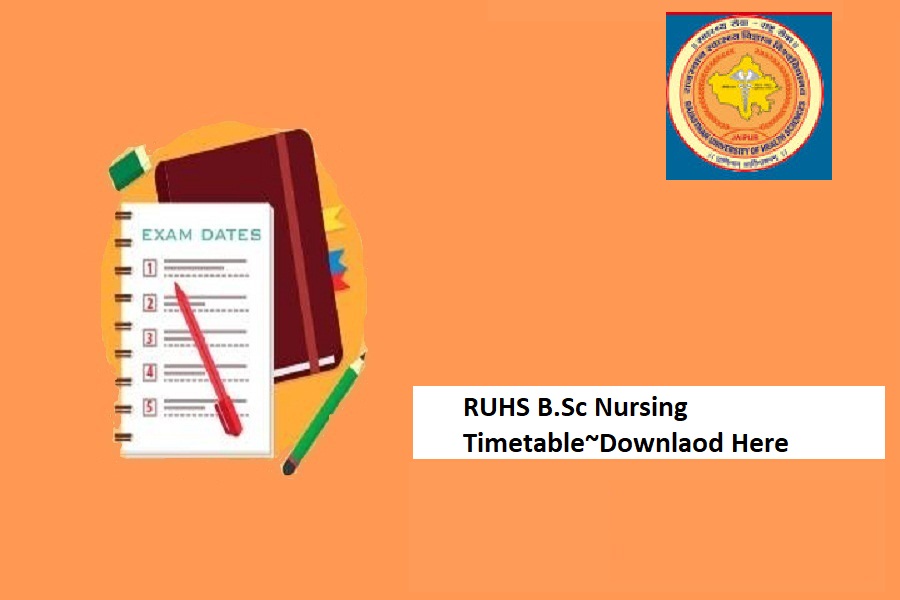 RUHS B.Sc Nursing Timetable 2024